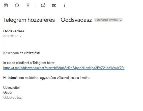 oddsvadasz_telegram_hozzaferes Oddsvadasz.hu vásárlást visszaigzoló email